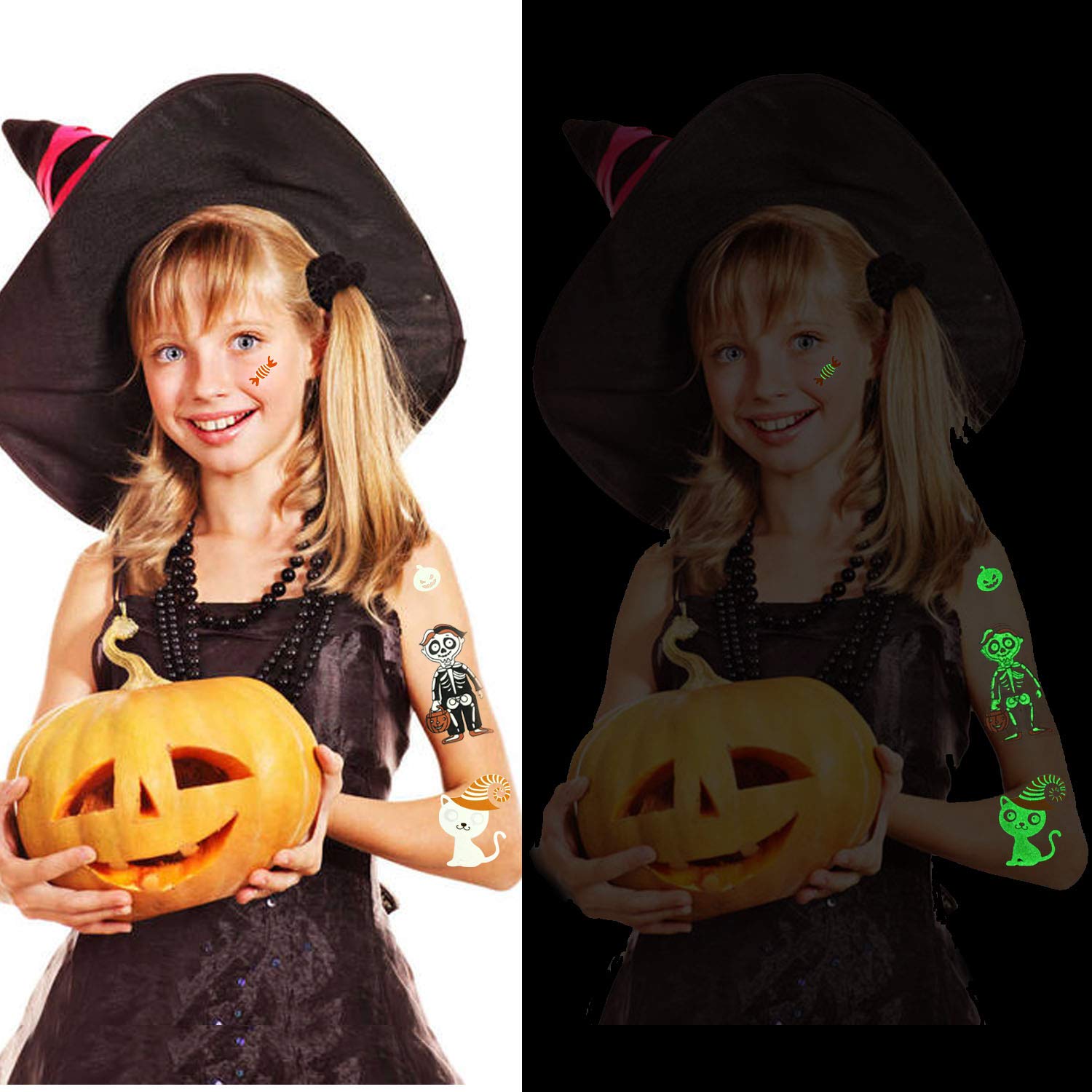 howaf-halloween-tattoo-kinder-leuchtend-15-bl-tter-120-st-ck image 7