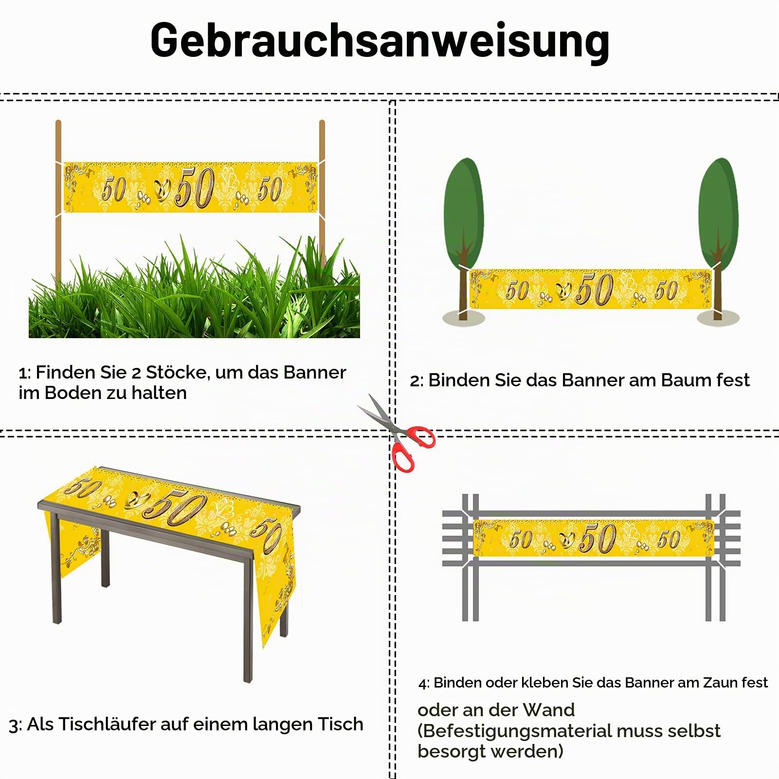 howaf-50-jubil-um-banner-goldene-hochzeit-270x35cm image 3
