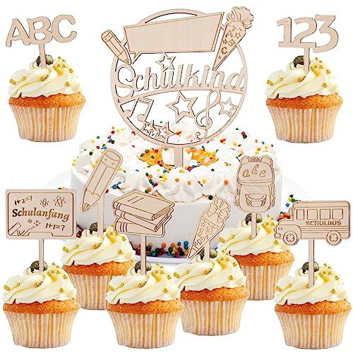 howaf-schulanfang-cake-topper-holz-tortendeko-9tlg-abc-123 image 8