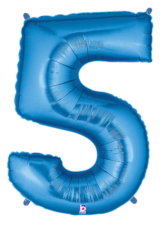 betallic-number-5-blue-folienballon-34-zoll-blau-holografisch image 1