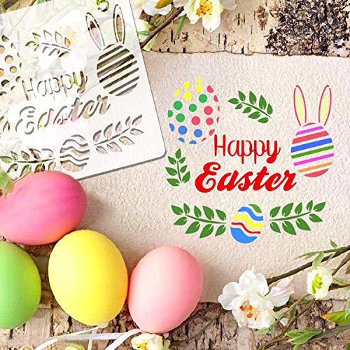 howaf-ostern-schablonen-8-st-ck-kunststoff-malschablonen-hase-ei image 8