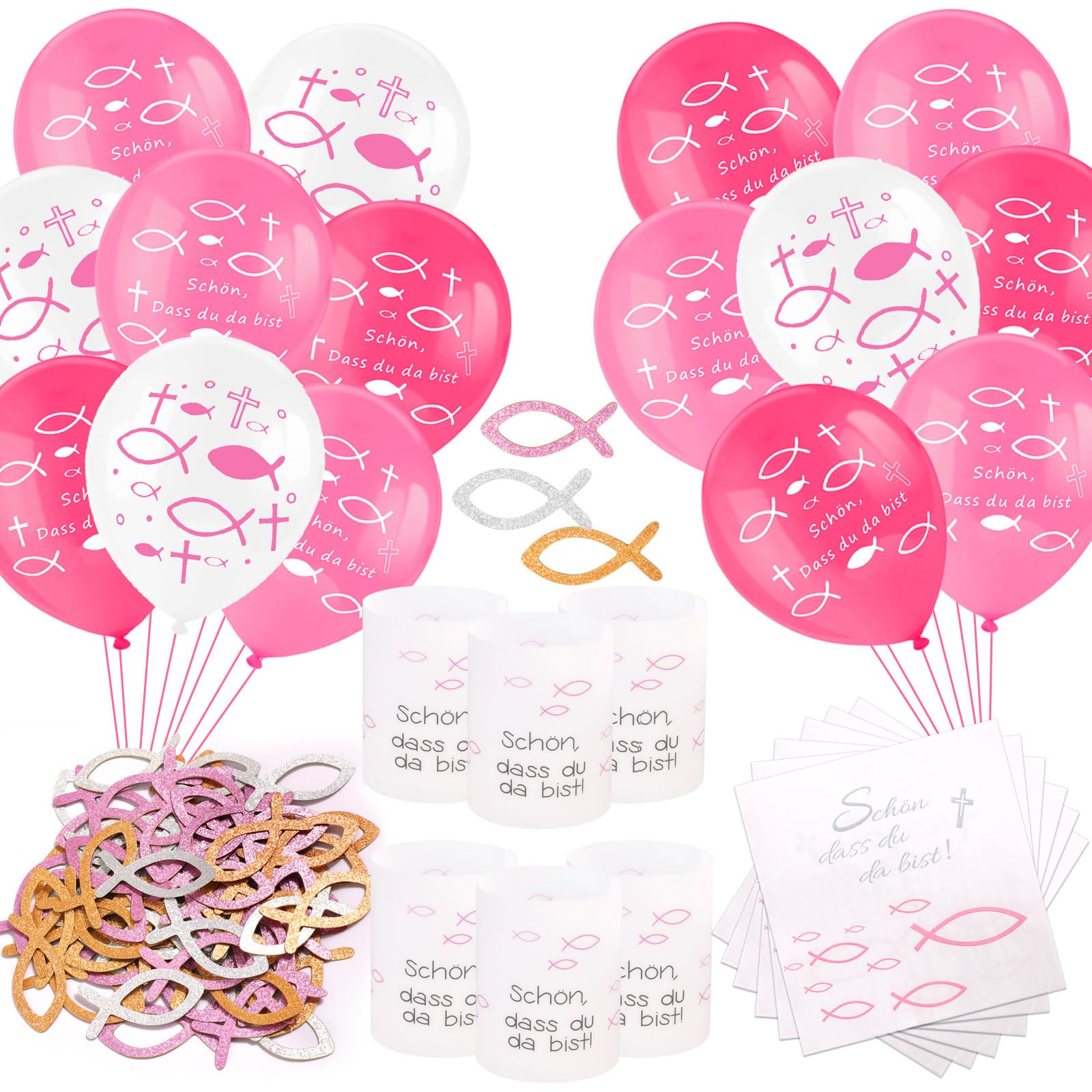 howaf-kommunion-deko-m-dchen-deko-set-mit-luftballons-fisch image 1