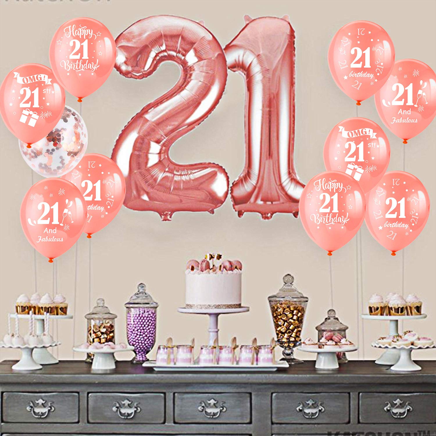 howaf-21-geburtstag-luftballons-ros-gold-30-st-ck-12-zoll-latex image 4