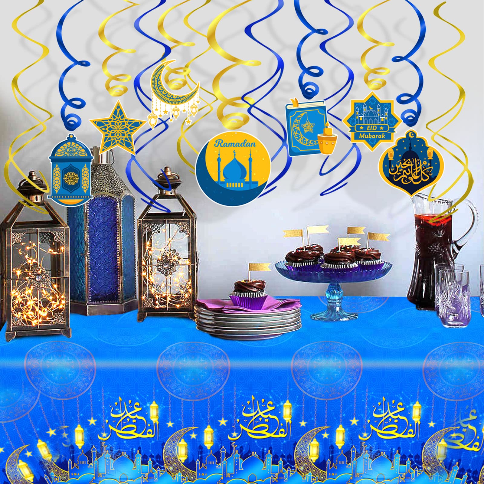 howaf-ramadan-tischdecke-eid-mubarak-2-st-ck-blau-pvc image 5