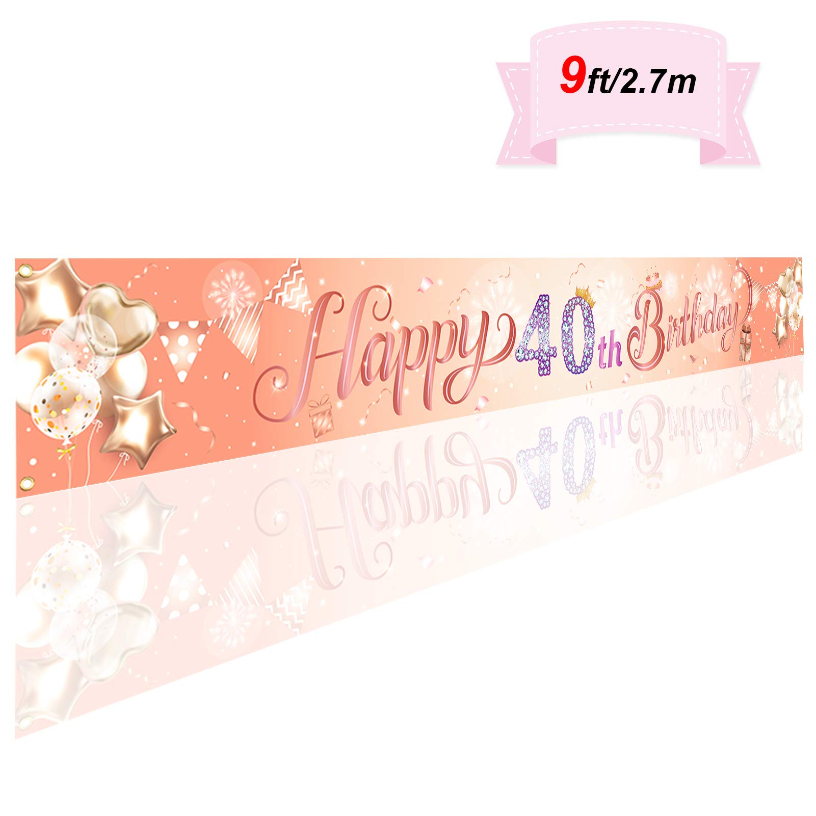 howaf-40-geburtstag-banner-stoff-ros-gold-274x37-cm image 7