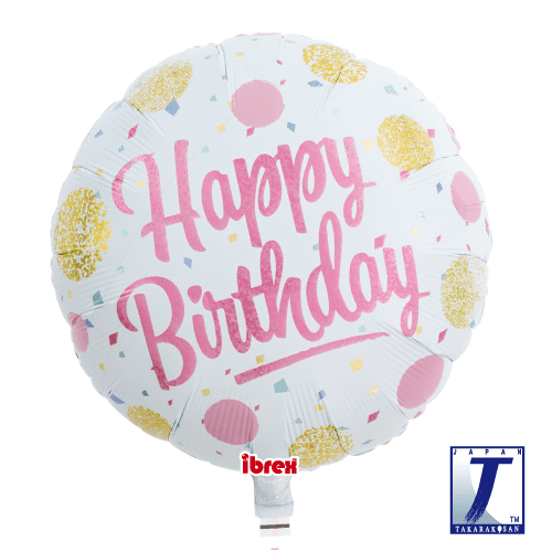 takara-ibrex-round-14-folienballon-happy-birthday-gold-pink image 1