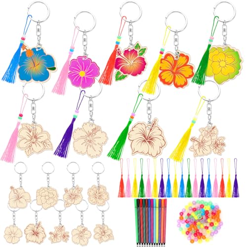 howaf-hibiskus-schl-sselanh-nger-bastelset-18-teilig-holz image 8