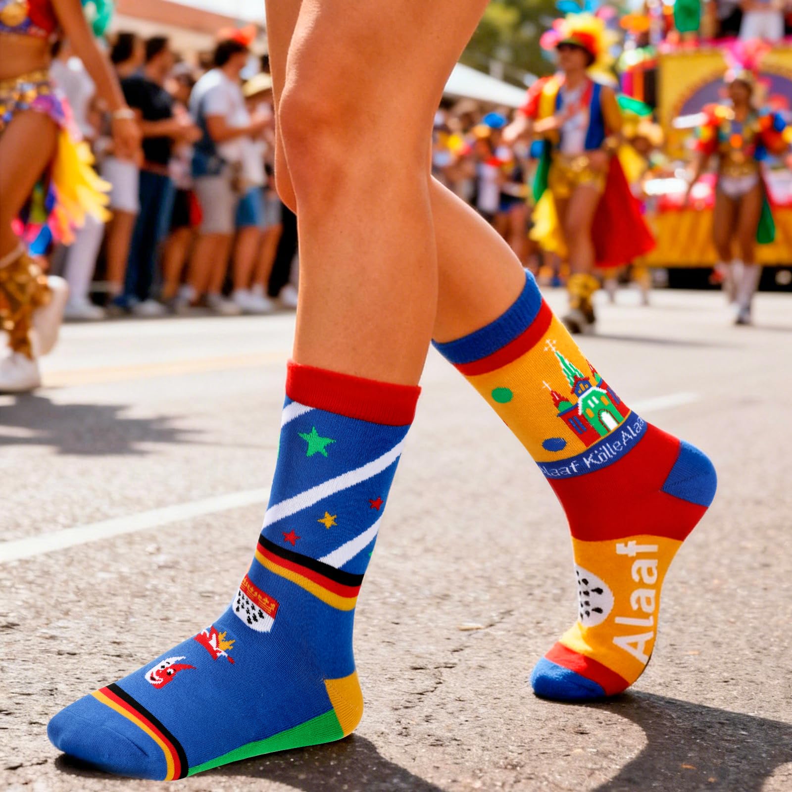 howaf-k-ln-socken-karneval-mehrfarbig-k-lle-alaaf-1-paar image 7