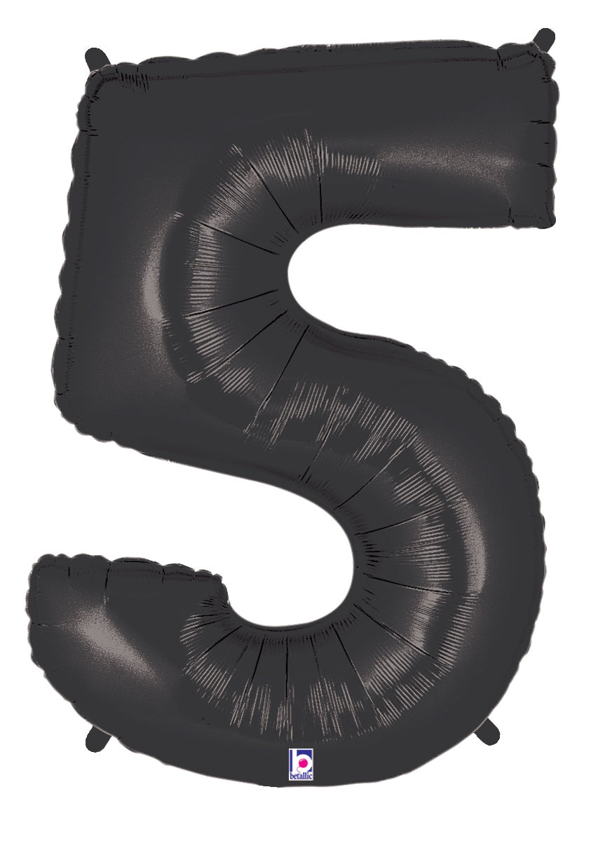 betallic-number-5-black-zahlenballon-34-schwarz-holo image 1