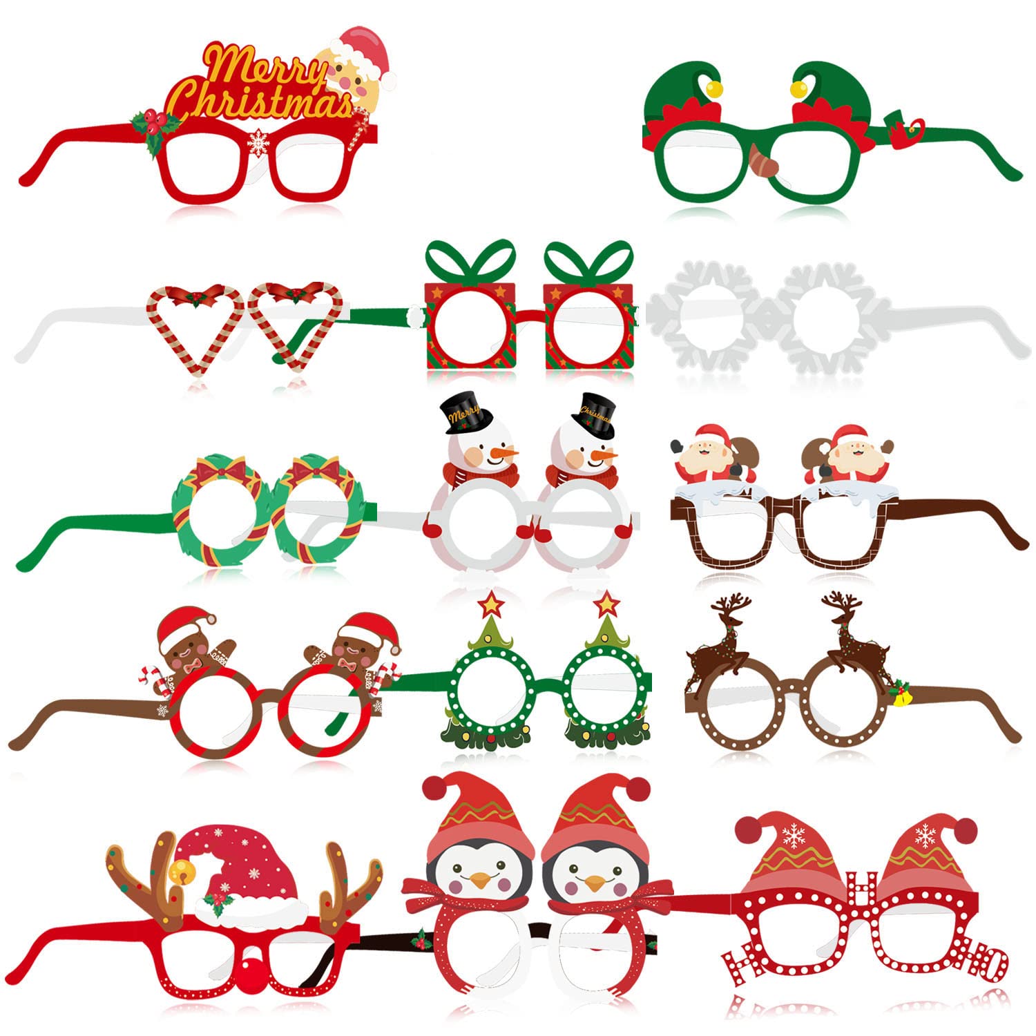 howaf-weihnachtsbrillen-papier-partybrille-set-mehrfarbig image 7