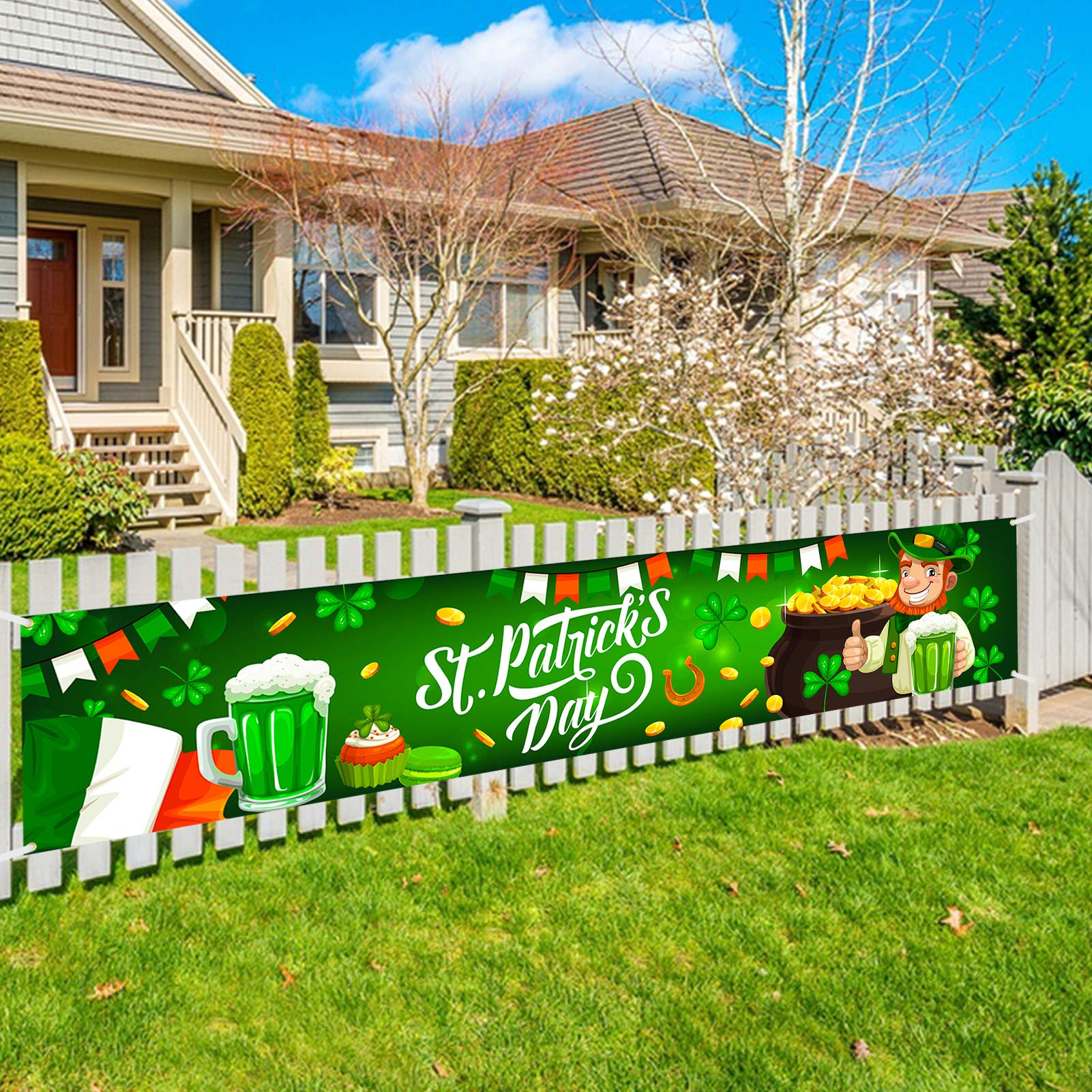 howaf-st-patricks-day-banner-stoff-gr-n-210x40-cm image 1