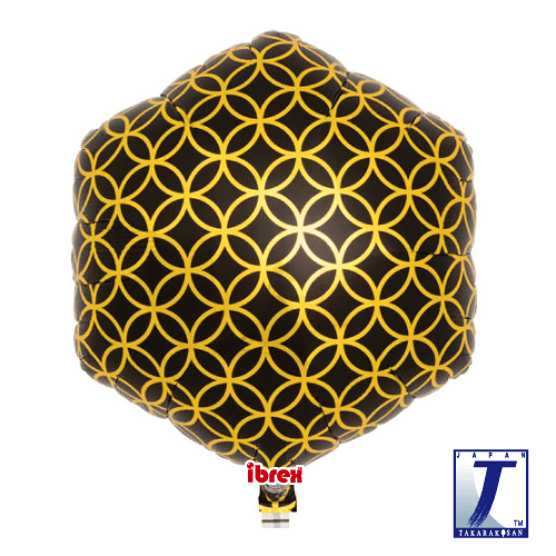 takara-ibrex-hexagon-14-zoll-folienballon-cloisonne-schwarz image 1