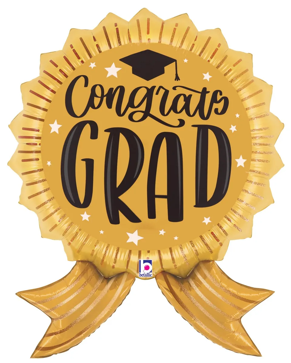 betallic-congrats-grad-gold-ribbon-folienballon-35-zoll image 1