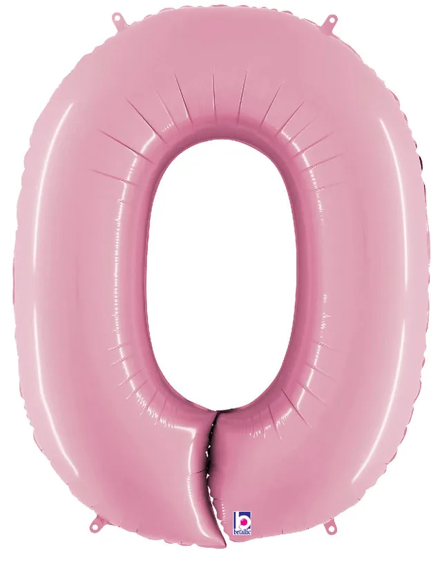betallic-foil-balloons-zahl-0-pastellrosa-folienballon-86-cm image 1