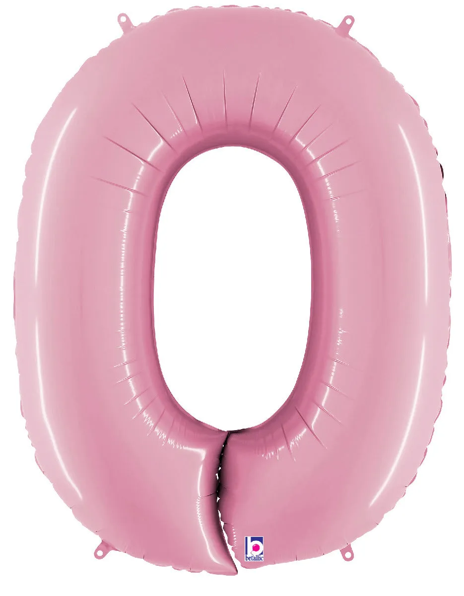 betallic-foil-balloons-zahl-0-pastellrosa-folienballon-86-cm image 1