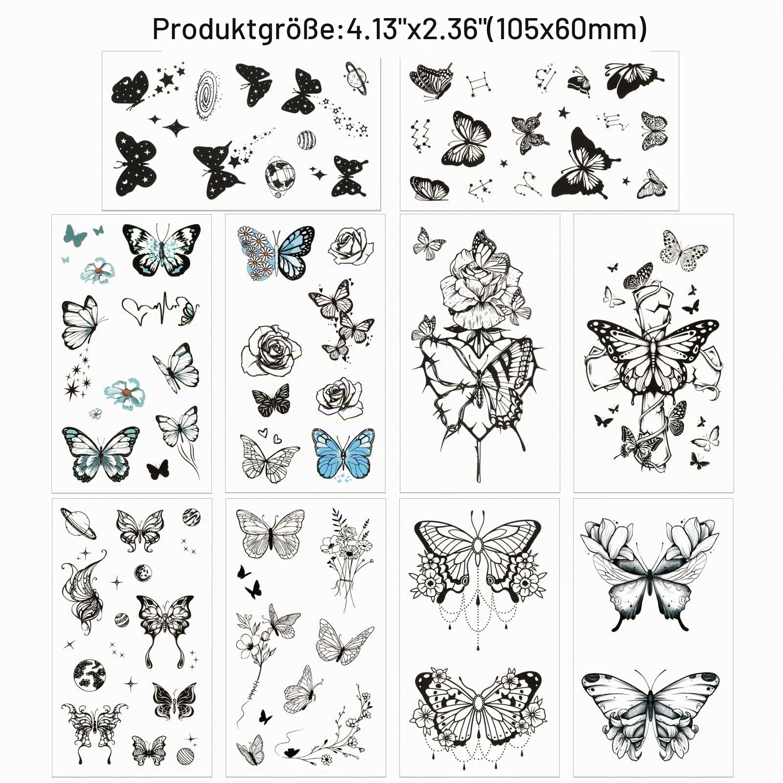 howaf-schmetterling-kost-m-damen-set-blau-haarreif-tattoos image 3