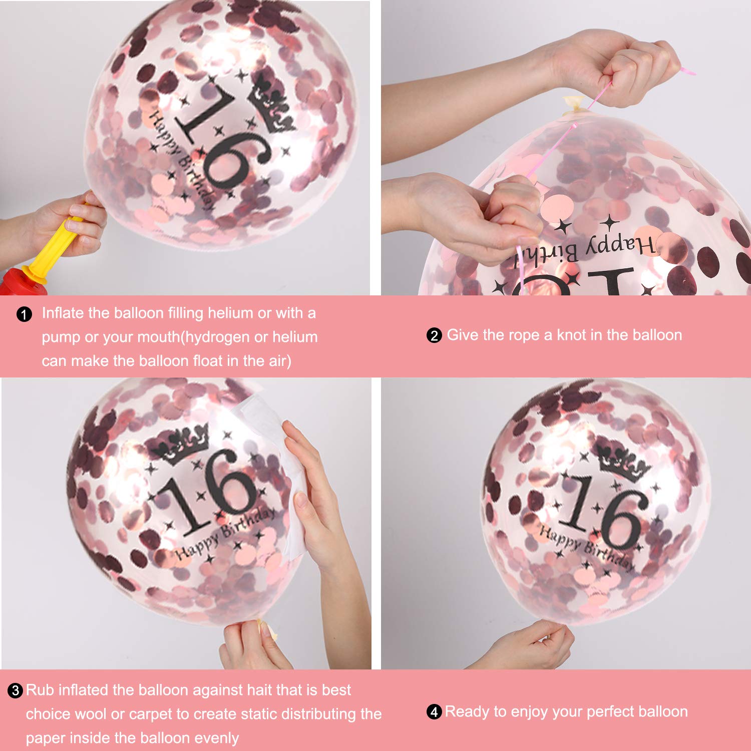 howaf-16-geburtstag-deko-luftballon-set-ros-gold-sweet-16 image 3