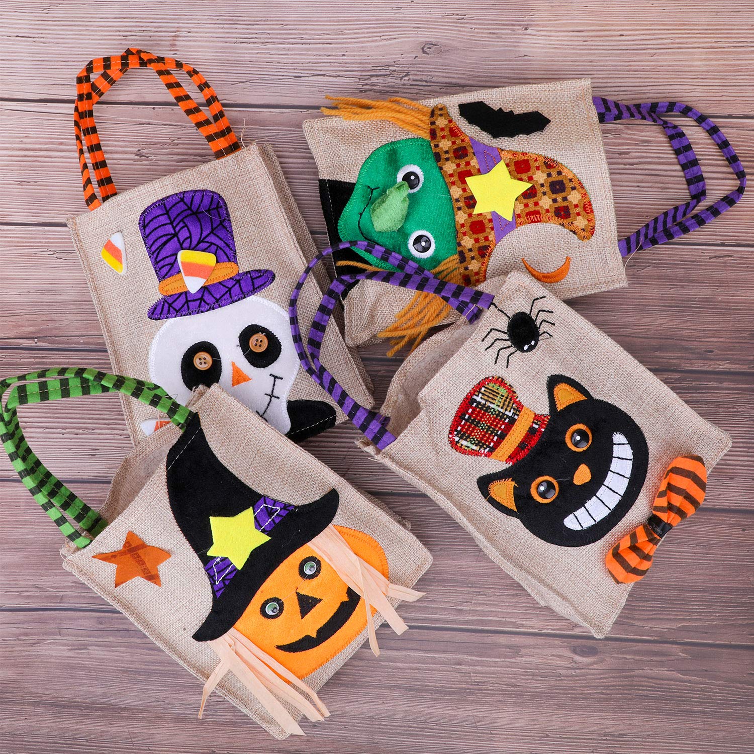 howaf-halloween-tragetaschen-leinen-4er-set-19x16cm-mit-henkel image 5