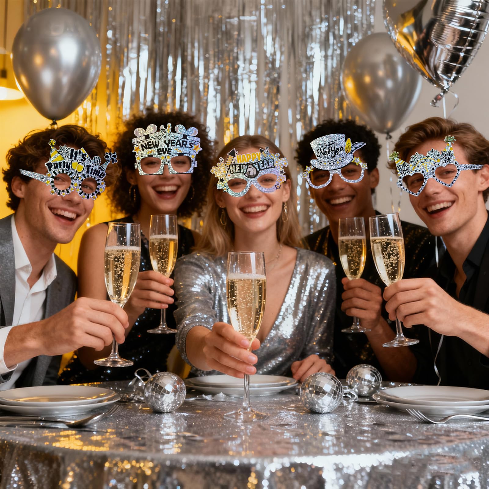 howaf-silvester-brille-2027-glitzer-silber-12-st-ck-party image 5
