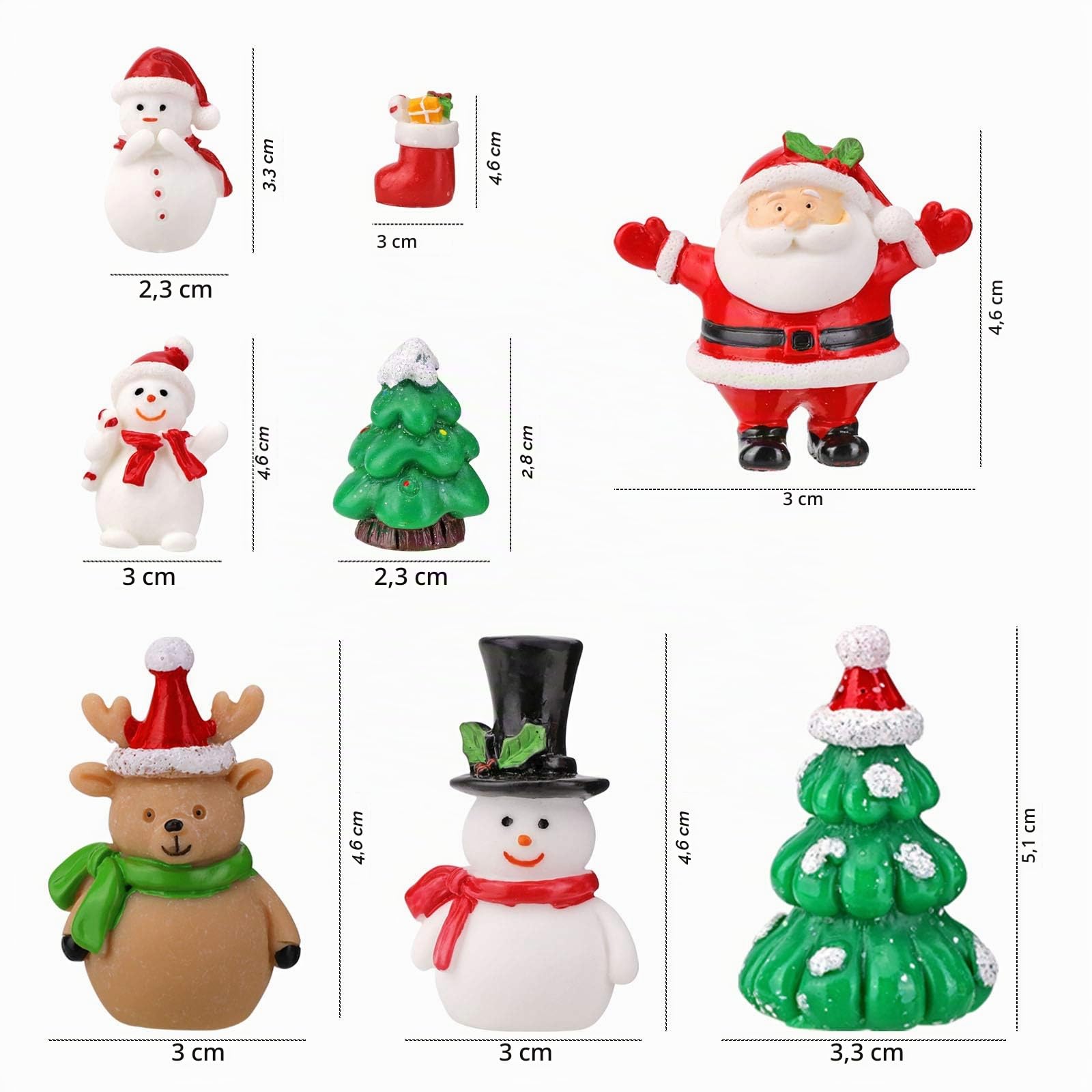 howaf-weihnachtsfiguren-mini-deko-set-harz-14-teilig-schneemann image 3