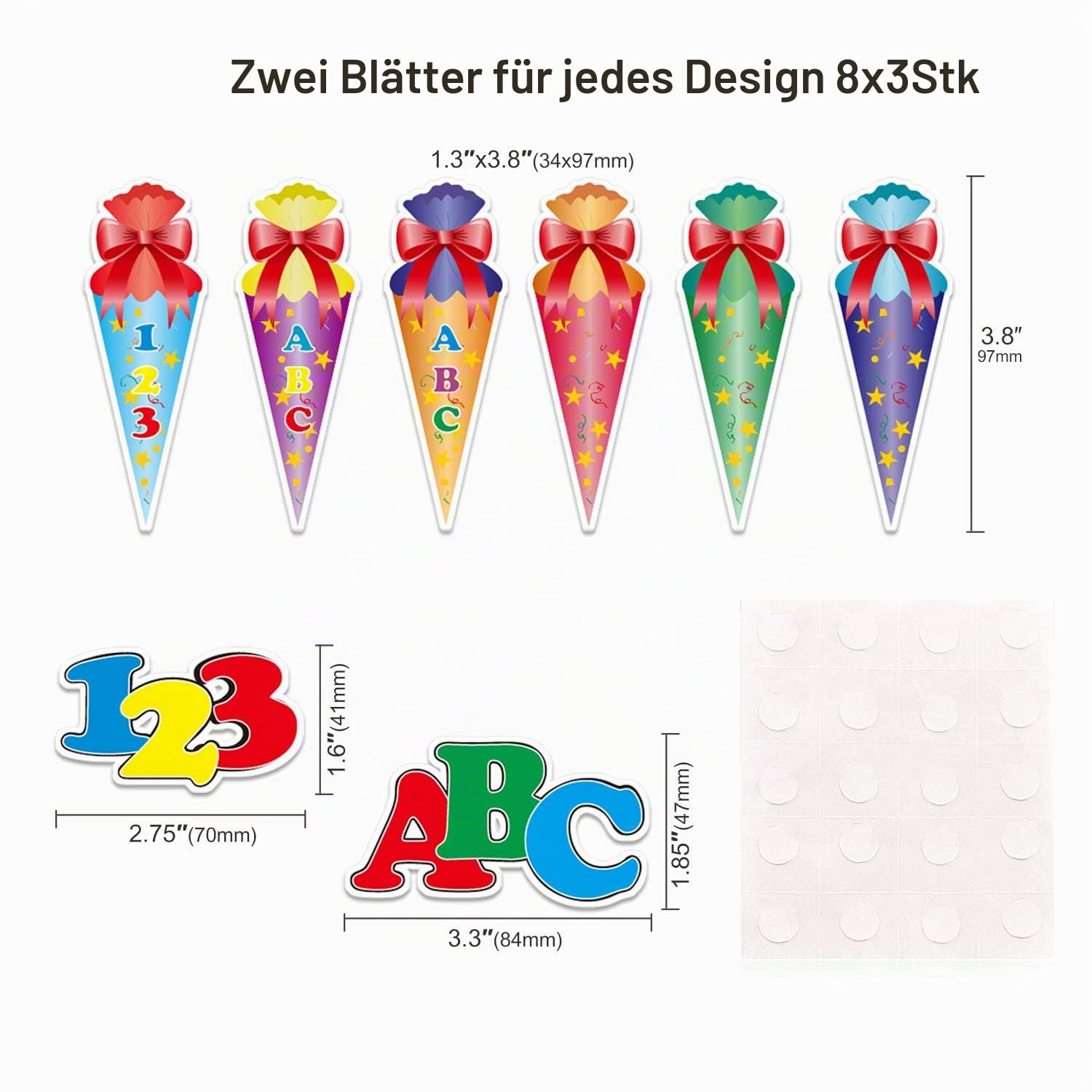 howaf-schulanfang-konfetti-tischdeko-stil-b-24-teilig-pappe image 2