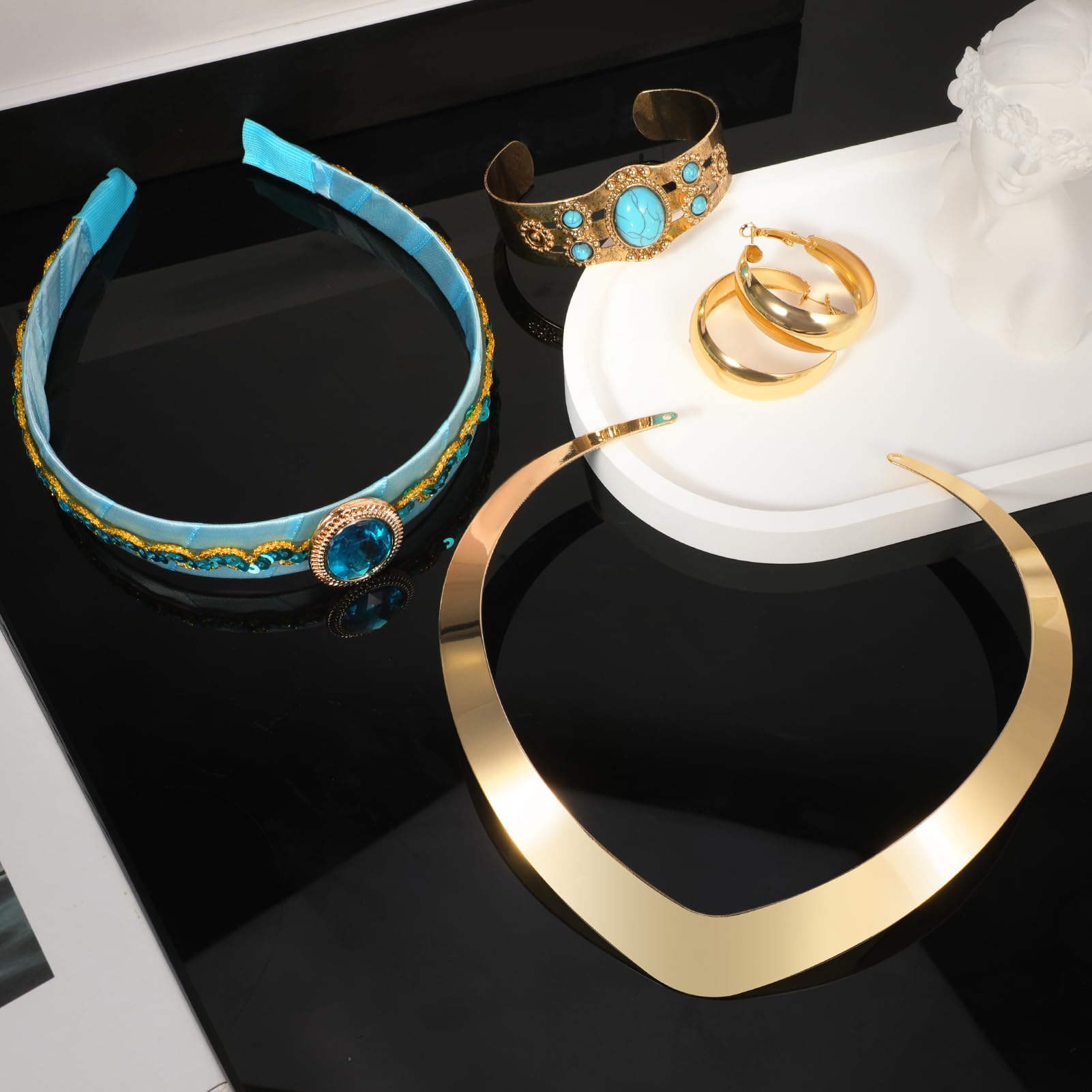 howaf-prinzessin-kost-m-damen-schmuck-set-krone-gold image 4