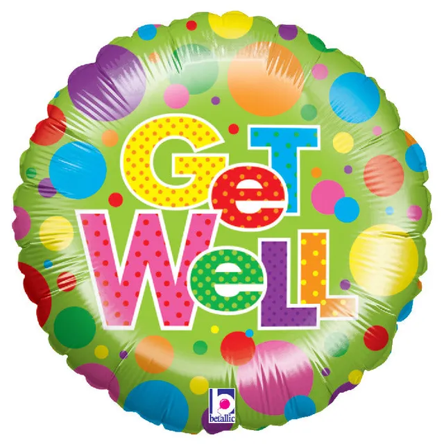 betallic-lots-a-dots-get-well-folienballon-9-zoll-holografisch image 1