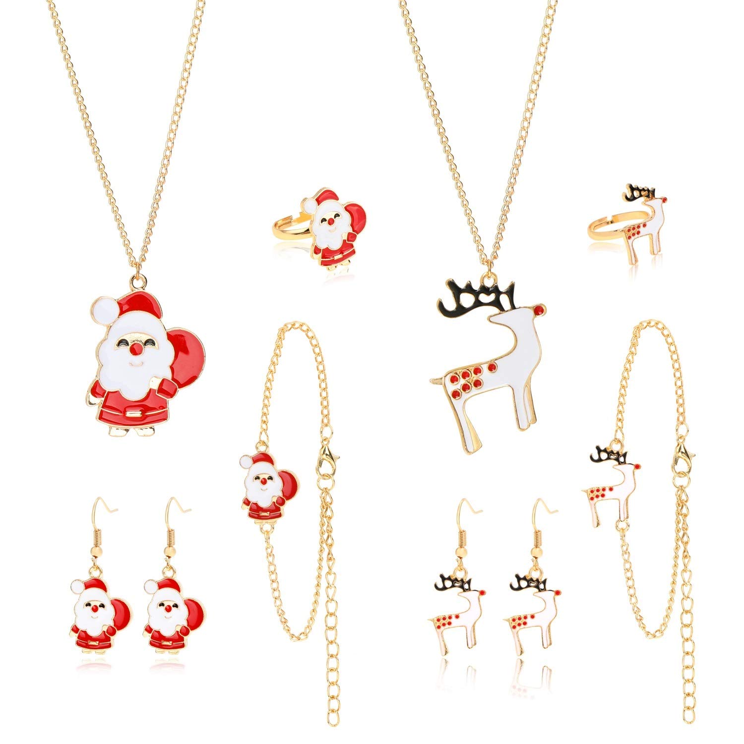howaf-weihnachten-schmuckset-m-dchen-10-tlg-rentier-santa image 1