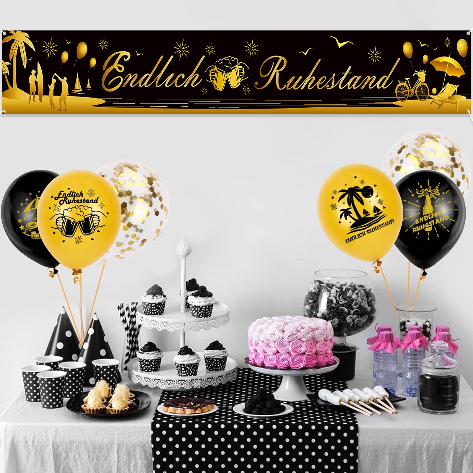 howaf-endlich-ruhestand-banner-stoff-schwarz-gold-270cm image 6