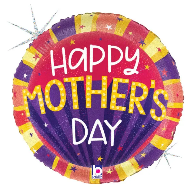 betallic-mother-s-day-stars-folienballon-18-zoll-holografisch image 1