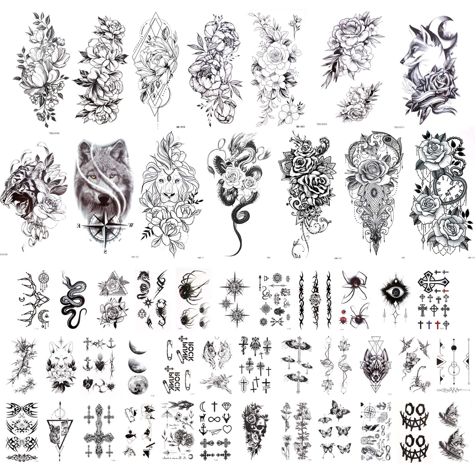 howaf-tempor-re-tattoos-schwarz-50-blatt-wasserfest image 1