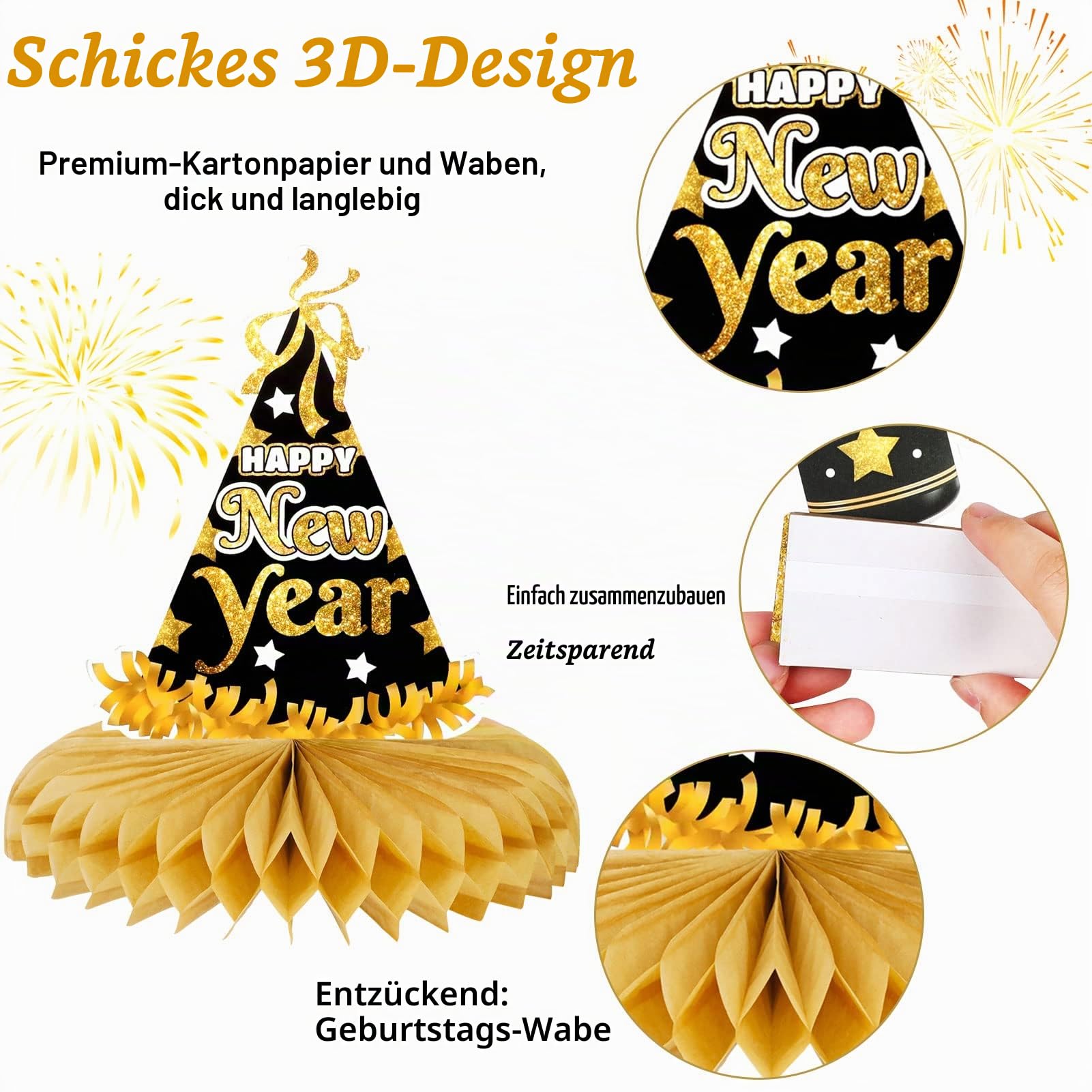 howaf-silvester-deko-2027-bienenwabe-9-st-ck-schwarz-gold image 4