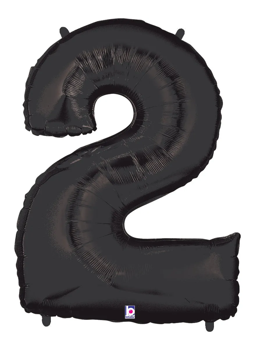 betallic-number-2-folienballon-34-zoll-schwarz-zahl image 1