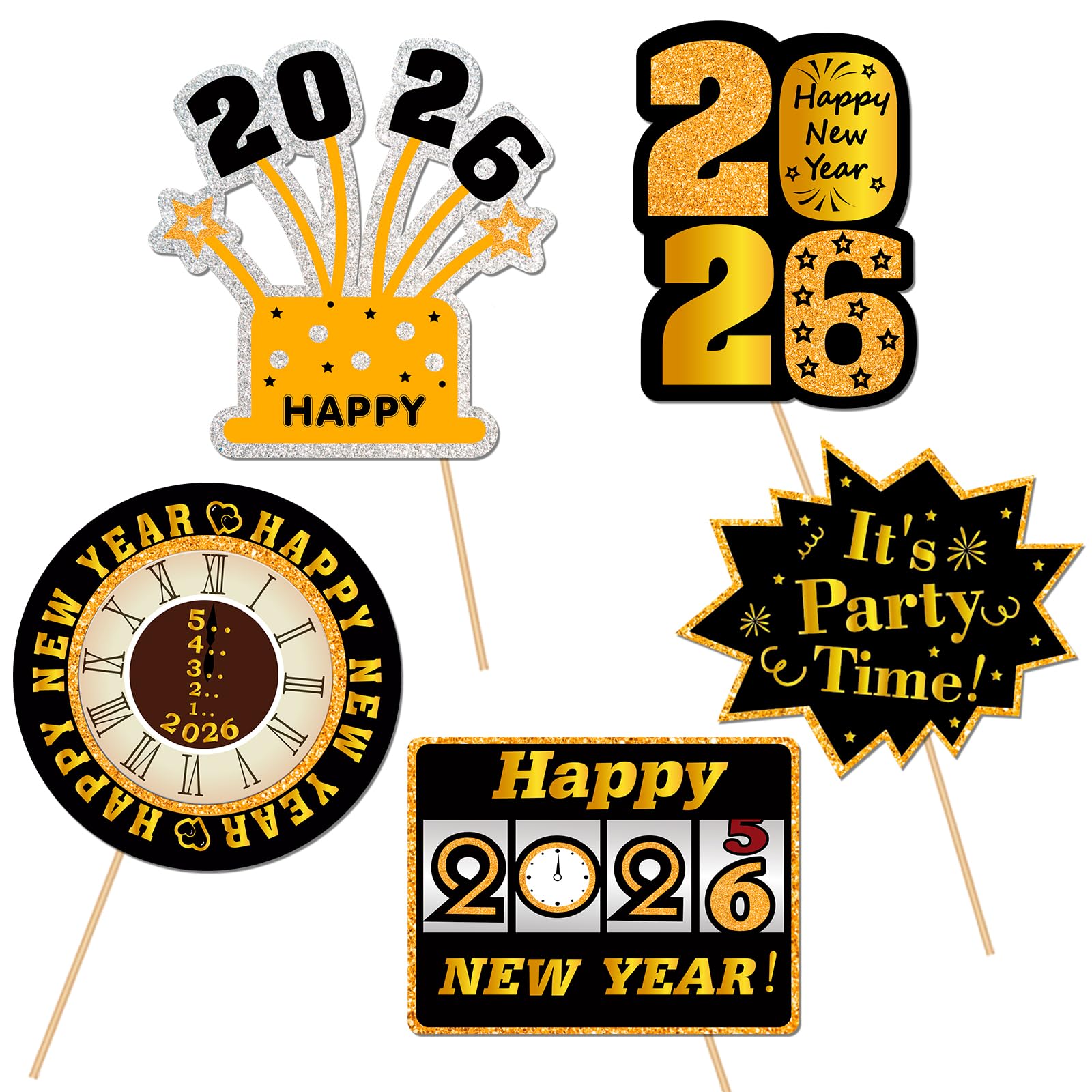 howaf-silvester-fotobox-41-st-ck-schwarz-gold-2026 image 5