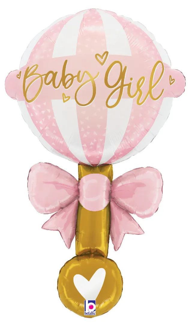 betallic-baby-girl-rattle-folienballon-rosa-35-zoll image 1