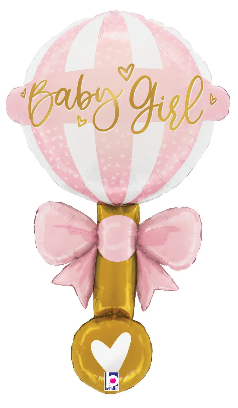 betallic-baby-girl-rattle-folienballon-rosa-35-zoll image 1