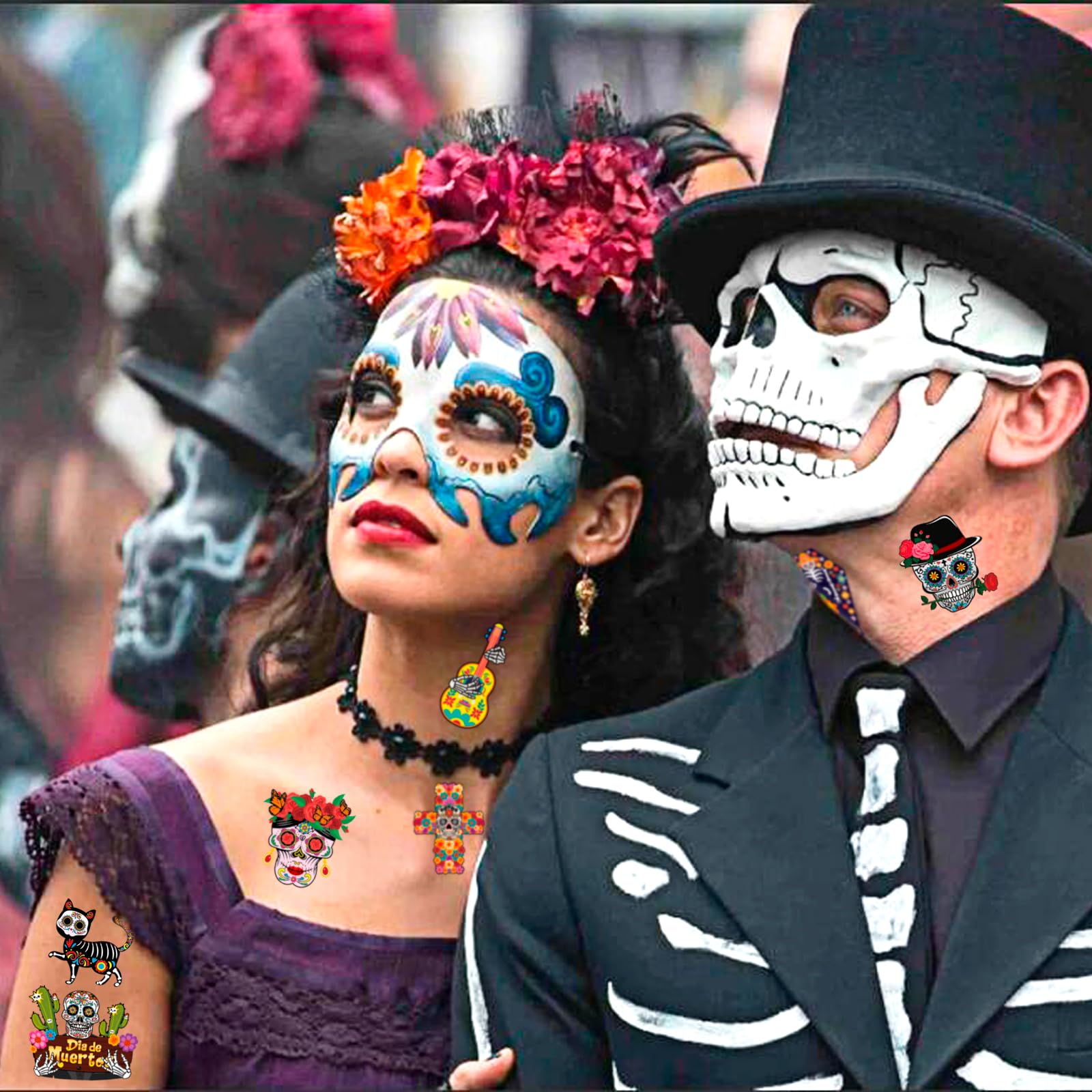 howaf-halloween-tattoo-tag-der-toten-96-stk-totenkopf image 6