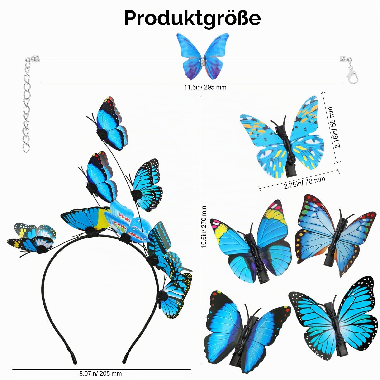 howaf-schmetterling-kost-m-damen-set-blau-haarreif-tattoos image 2