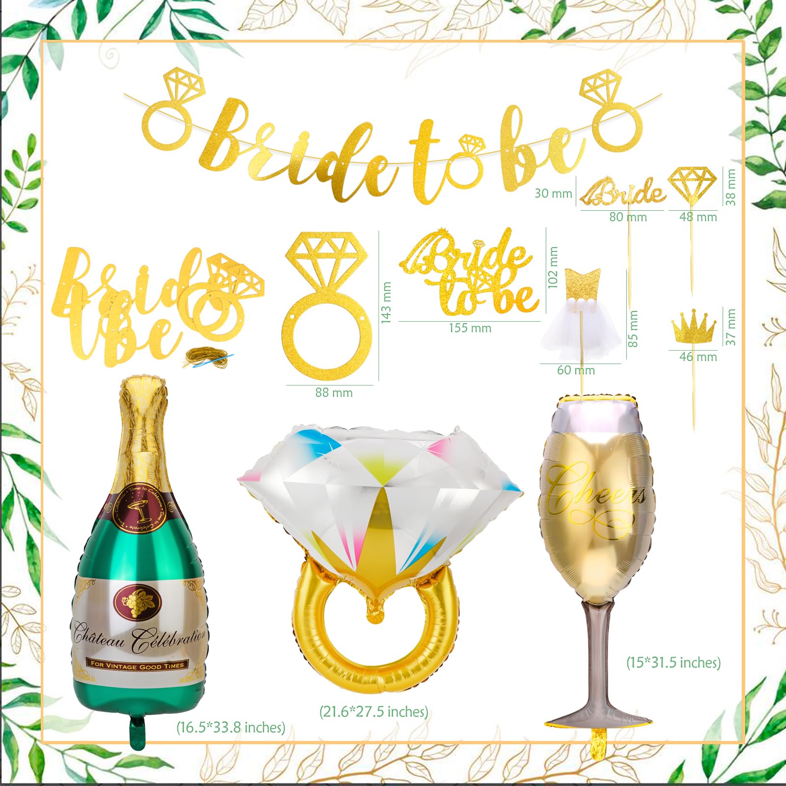 howaf-jga-deko-set-gr-n-gold-bride-to-be-girlande-ballons image 4