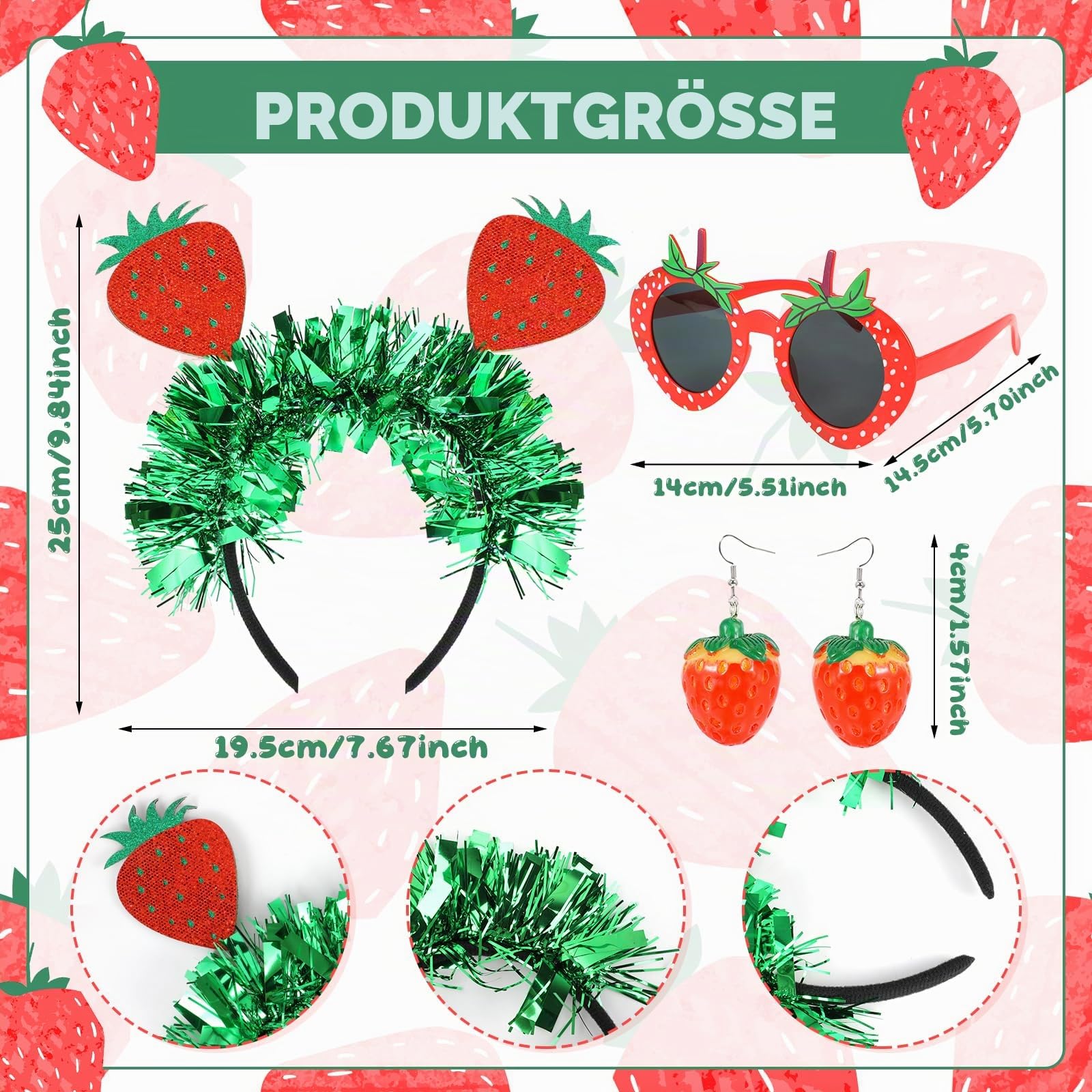 howaf-erdbeer-kost-m-damen-set-mit-brille-handschuhe image 2