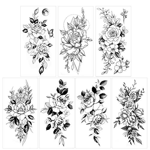howaf-tempor-re-tattoos-schwarz-rose-blume-10-bl-tter image 8