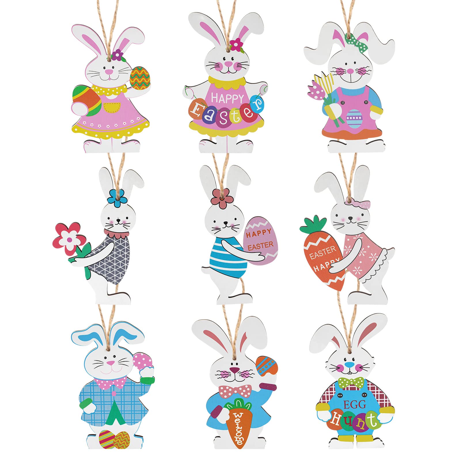 howaf-osteranh-nger-hase-holz-9-stk-osterdeko-h-ngedeko image 1
