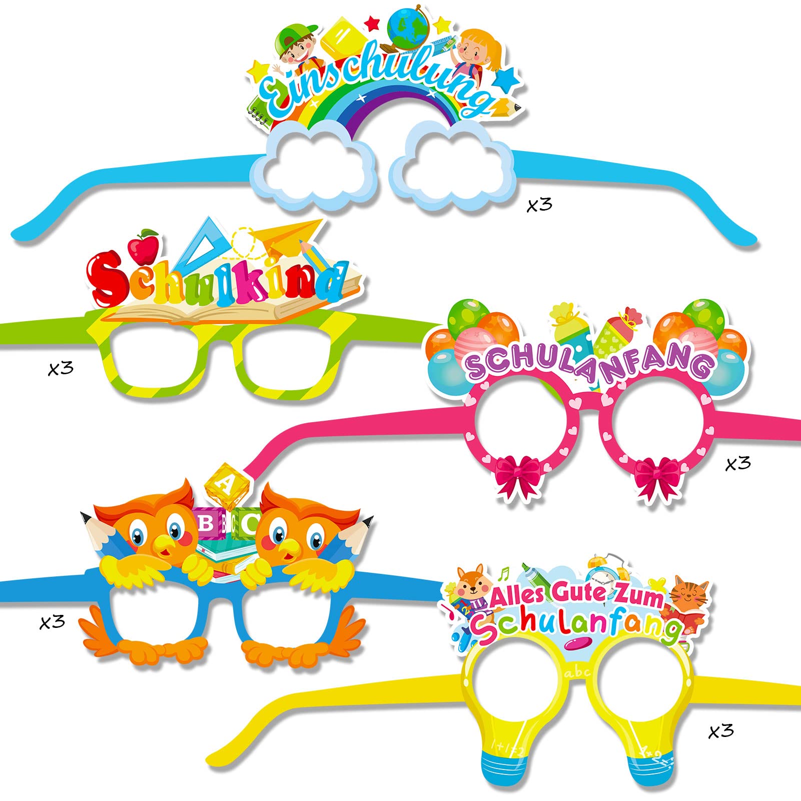howaf-photo-booth-props-einschulung-brille-schulanfang-27-st-ck image 2
