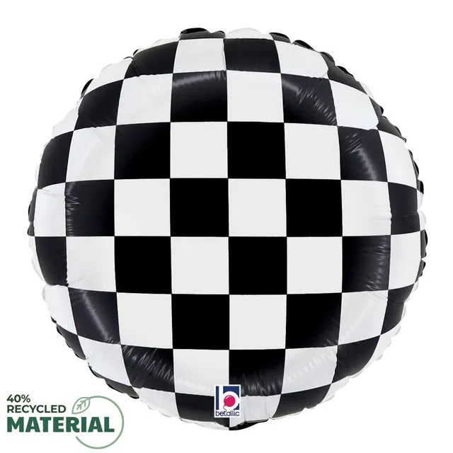 betallic-checkerboard-folienballon-18-zoll-karo-flach image 1