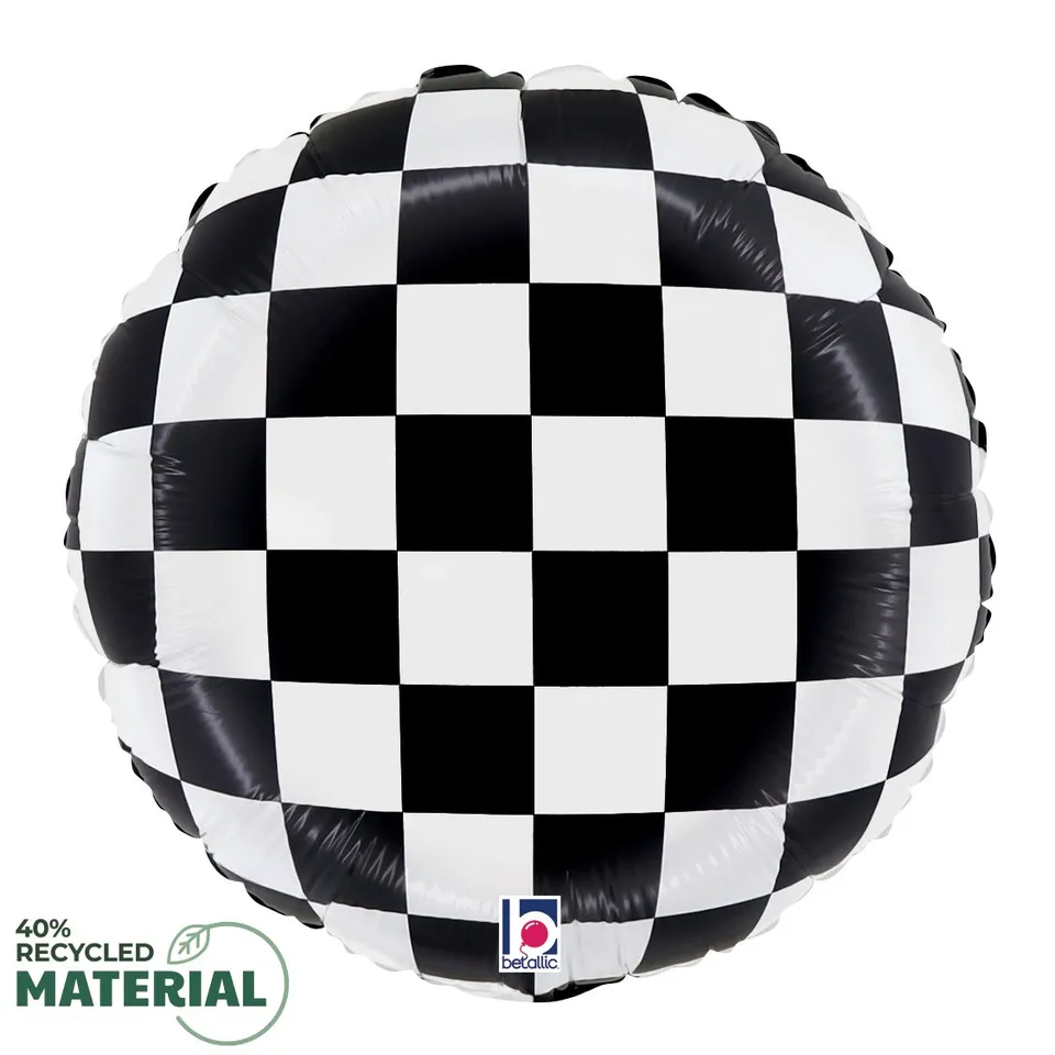 betallic-checkerboard-folienballon-18-zoll-karo-flach image 1