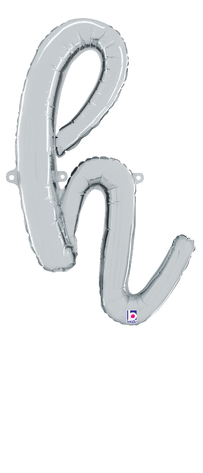 betallic-script-letter-h-silber-buchstabenballon-61-cm-folie image 1