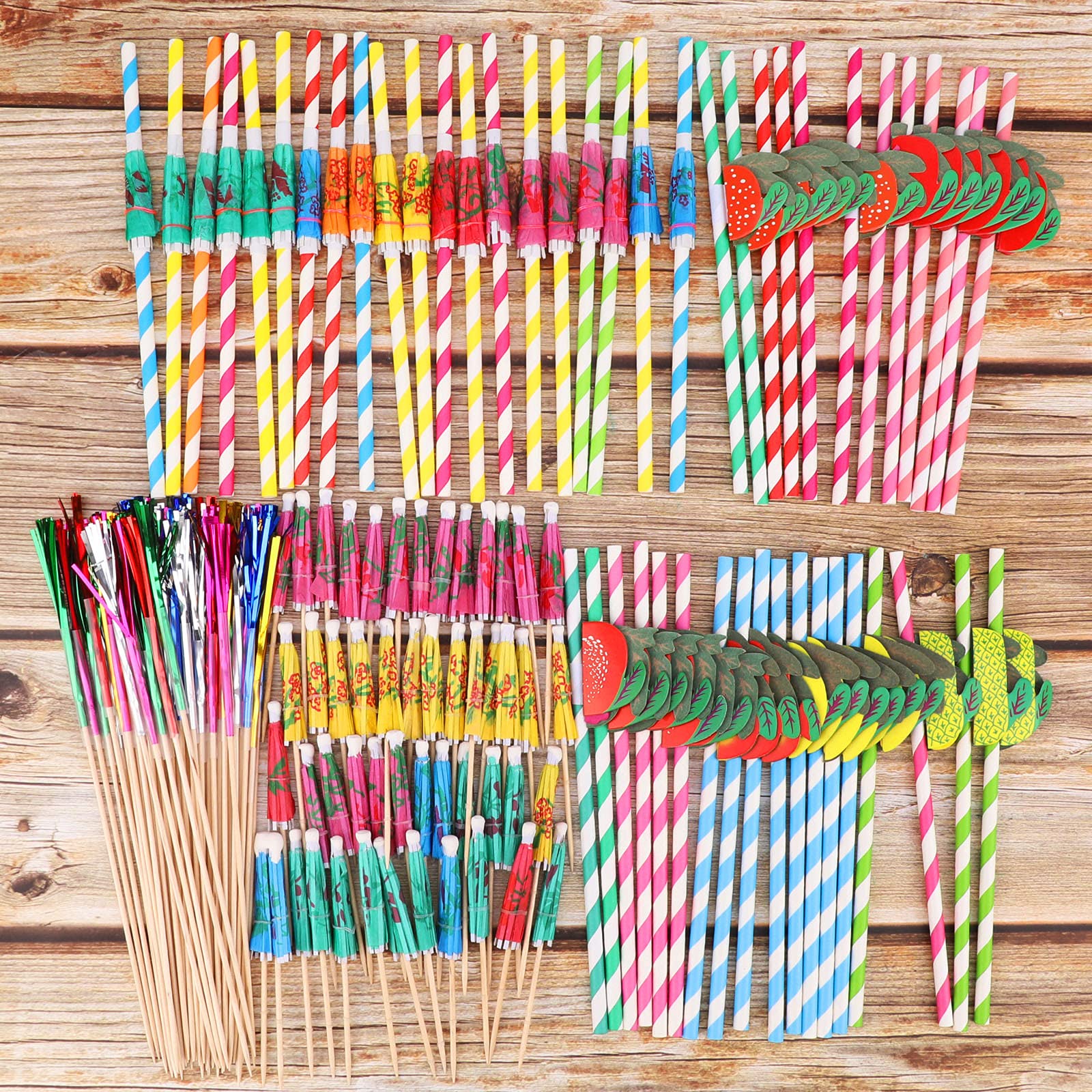 howaf-cocktail-deko-set-150-tlg-strohhalme-schirmchen-picks image 7