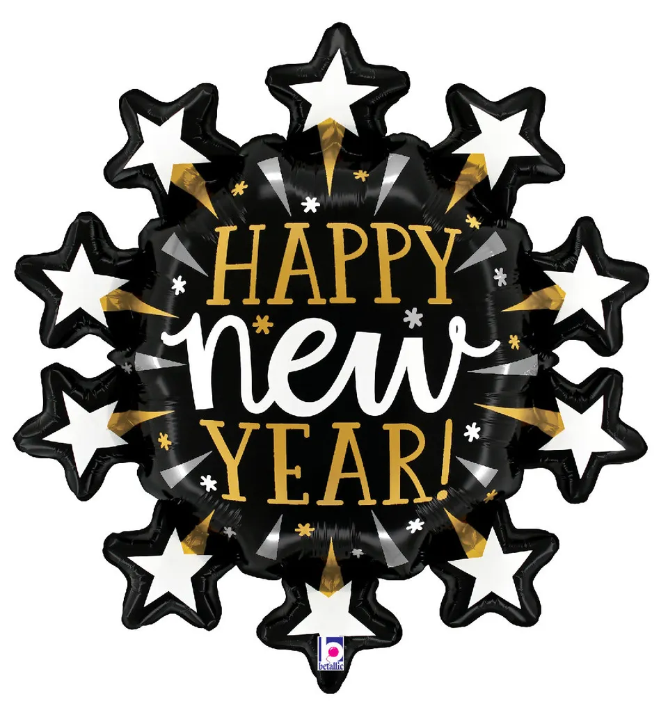 betallic-new-year-starburst-folienballon-30-zoll-silvester image 1
