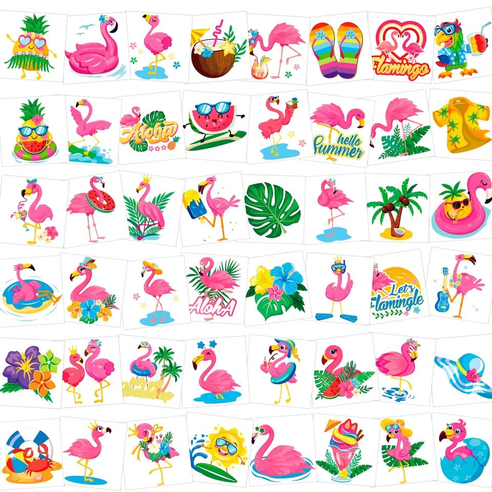howaf-flamingo-tempor-re-tattoos-kinder-96-st-ck-hawaii image 1