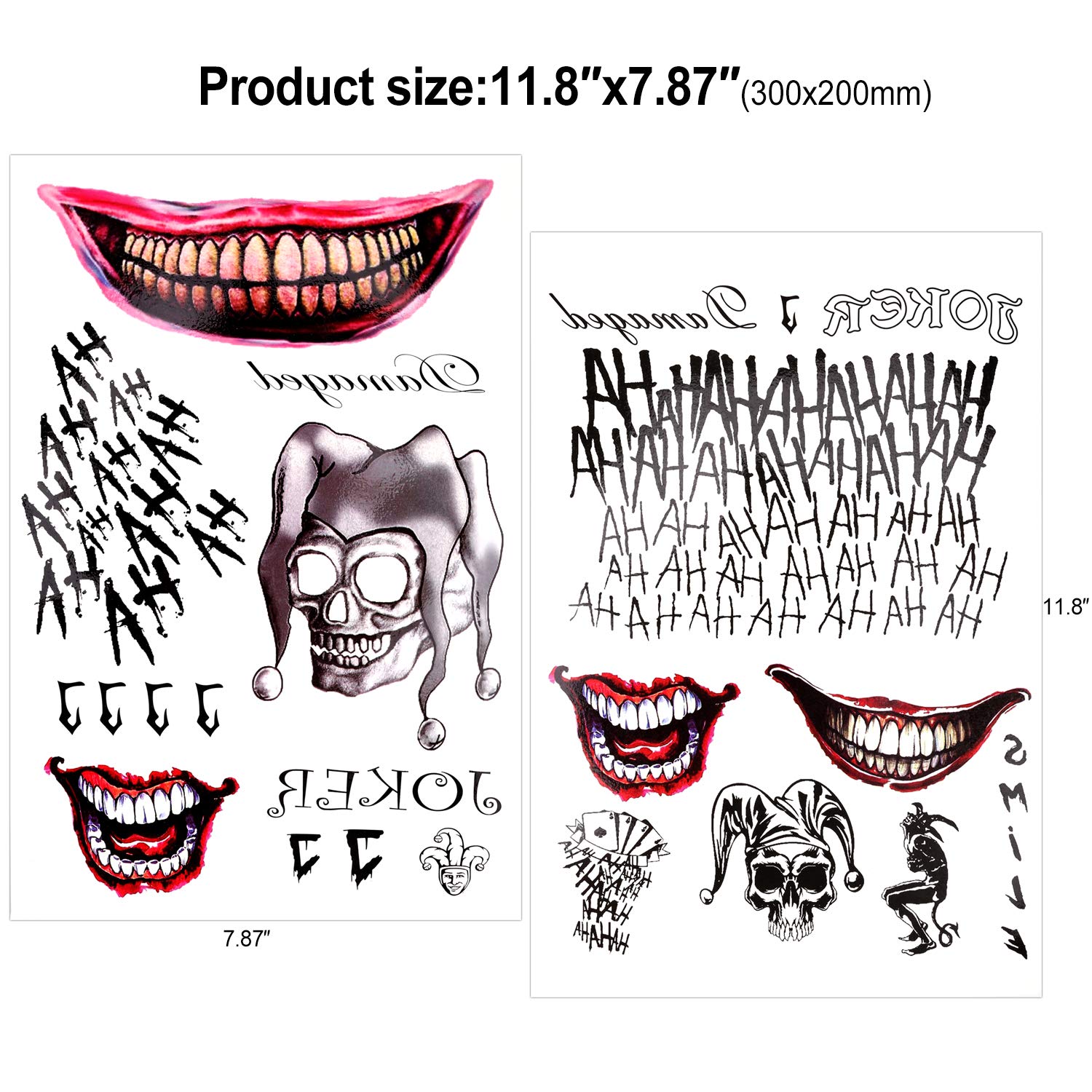 howaf-joker-tattoos-halloween-tempor-r-8-blatt image 2